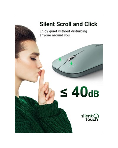 მაუსი UGREEN MU001 (90374) Wireless 2.4G Slim Silent Mouse, 4000DP, Green