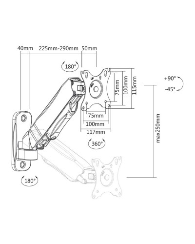 მონიტორის საკიდი Stell Monitor mount single SOS 1810