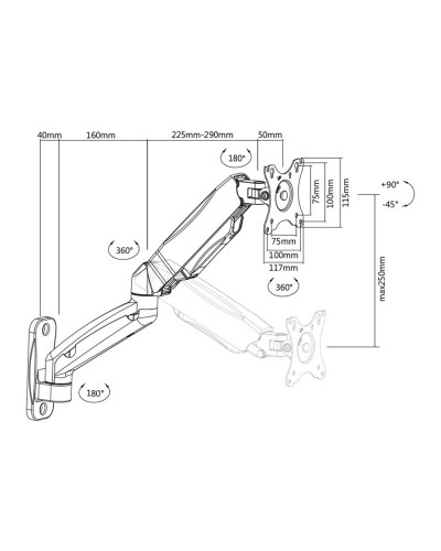 მონიტორის საკიდი Stell SOS 1811 Monitor mount single