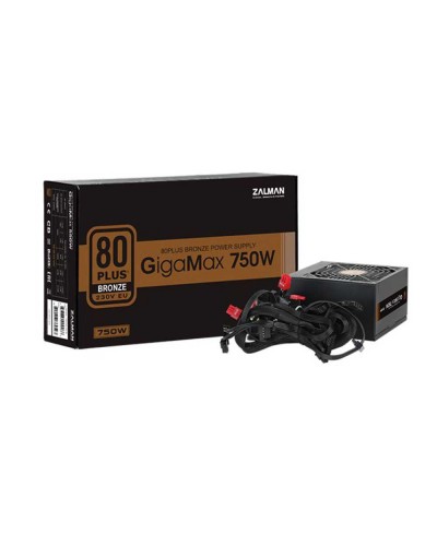 კვების ბლოკი Zalman PSU Gigamax (750W), 88%, 80+ Bronze, 120mm, 1xMB 24pin(20+4), 1xCPU 8pin(4+4), 3xMolex, 5xSATA, 4xPCIe 8pin(6+2) (ZM750-GVII)