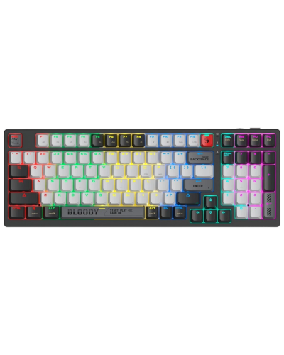 კლავიატურა A4Tech Bloody WS98 Dual-Core Wireless Mechanical Keyboard BLMS Red Plus Switch Bloody Grey