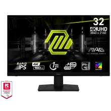 Gaming მონიტორი MSI  MAG 322UPF  32" / UHD / 4K 160Hz / 1MS / Rapid IPS / 400 cd/m² / AMD FreeSync™ Premium / HDMI / USB / DP / Black (9S6-3DC79T-014)
