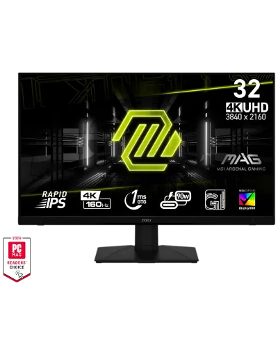 Gaming მონიტორი MSI  MAG 322UPF  32" / UHD / 4K 160Hz / 1MS / Rapid IPS / 400 cd/m² / AMD FreeSync™ Premium / HDMI / USB / DP / Black (9S6-3DC79T-014)