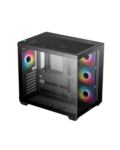 ქეისი CG530 4F Deepcool, ITX/Micro-ATX/ATX , USB3.0×2、USB2.0×1、Audio/Mic×1, tempered glass Side: 3×120mm Side: 3×120mm PWM+ARGB