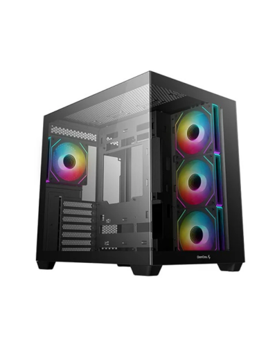 ქეისი CG530 4F Deepcool, ITX/Micro-ATX/ATX , USB3.0×2、USB2.0×1、Audio/Mic×1, tempered glass Side: 3×120mm Side: 3×120mm PWM+ARGB