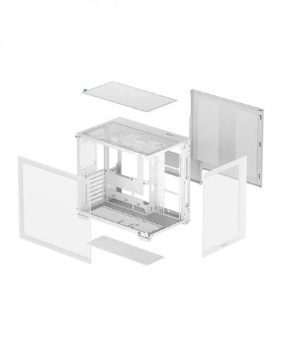 ქეისი CG530 4F WH Deepcool, ITX/Micro-ATX/ATX , USB3.0×2、Gen2 Type-C x1、Au/Mi, tempered glass Side: 3×120mm Side: 3×120mm PWM+ARGB White