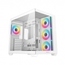 ქეისი CG530 4F WH Deepcool, ITX/Micro-ATX/ATX , USB3.0×2、Gen2 Type-C x1、Au/Mi, tempered glass Side: 3×120mm Side: 3×120mm PWM+ARGB White
