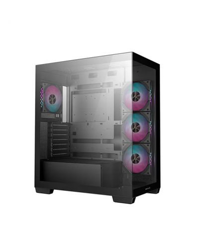 ქეისი CG580 4F DEEPCOOL Mid-Tower Case , USB3.0×2 / Audio×1t, Top: Side: 360mm AIO 3×120mm PWM+ARGB, tempered glass, Black