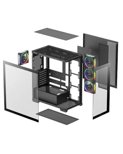 ქეისი CG580 4F V2 DEEPCOOL - ITX/Micro-ATX/ATX, 7Slots, ABS+SGCC, 437×235×501mm, USB3.0×2, Gen2 Tipo-C×1、Audio&Mic×1