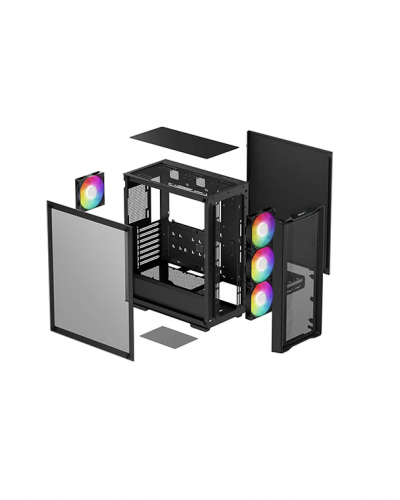 ქეისი CC560 MESH V2 DEEPCOOL, Mini-ITX / Micro-ATX / ATX 2x3.5 1x2.5, 4×120mm ARGB, Black