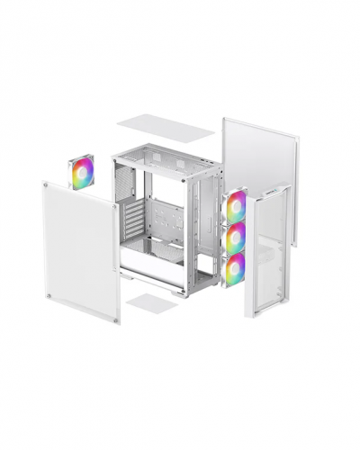 ქეისი CC560 MESH V2 DEEPCOOL, Mini-ITX / Micro-ATX / ATX 2x3.5 1x2.5, 4×120mm ARGB, White