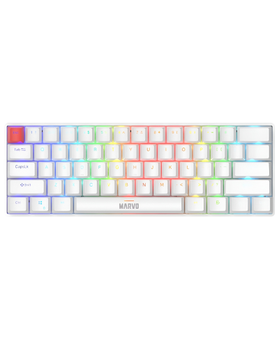 კლავიატურა Marvo KG933G WH Saber 61, Wired, USB, RGB, Mechanical Gaming Keyboard, White