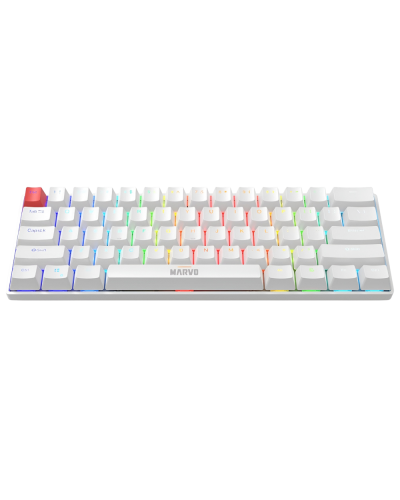 კლავიატურა Marvo KG933G WH Saber 61, Wired, USB, RGB, Mechanical Gaming Keyboard, White
