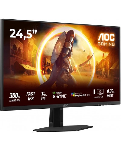მონიტორი AOC Gaming 25G4SRE - 25 inch Full HD monitor, 300 Hz, 0.3 ms , G-Sync comp., HDR400 (1920x1080, 2x HDMI 2.0, DisplayPort 1.4) black-red
