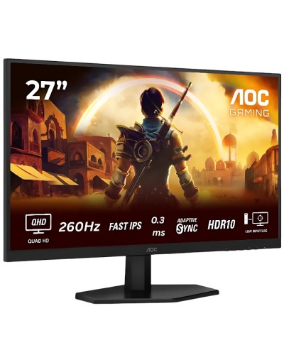 მონიტორი AOC Gaming Q27G42ZE - 27 inch 2k gaming monitor, 260 Hz, 0.3 ms, G-Sync comp., HDR10 black-red