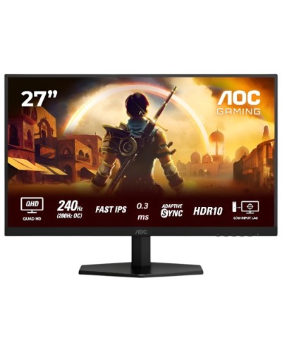 მონიტორი AOC Gaming Q27G42ZE - 27 inch 2k gaming monitor, 260 Hz, 0.3 ms, G-Sync comp., HDR10 black-red