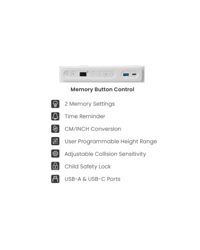 მაგიდა Vertex VX-1SSD-01NW Single Motor Sit-Stand Desk with Drawer & Memory Control