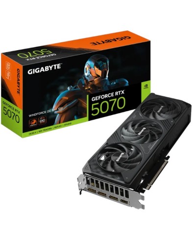 ვიდეო ბარათი Gigabyte GeForce RTX5070 WINDFORCE OC SFF 12GB 192-Bit GDDR7  (GV-N5070WF3OC-12GD)
