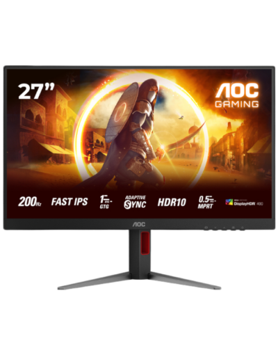 მონიტორი Aoc 27G4HA - 27 Inch / FHD / IPS / 200 Hz / 0.5 Ms / 300 cd/m²/  Black/Red