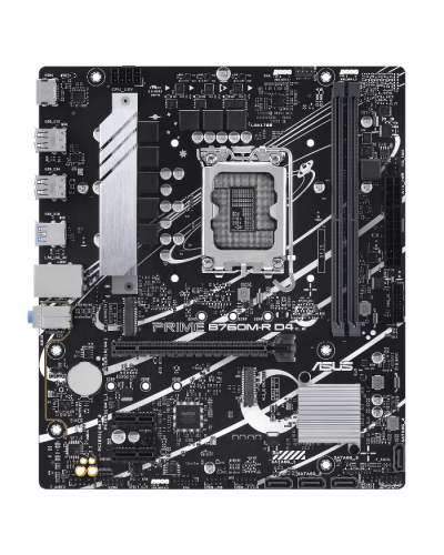 დედა დაფა ASUS Prime B760M-R D4 Gaming Motherboard Socket Intel LGA 1700 microATX, PCIe 4.0, DDR4, HDMI, SATA 6 Gbit/s, Aura Sync (162180)