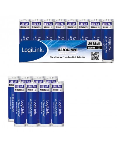 ელემენტი Logilink LR6F8 Battery, Ultra Power Alkaline AA, 8pcs, shrink foil