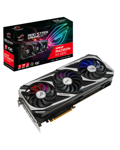 ვიდეო ბარათი ASUS ROG STRIX GAMING AMD Radeon™ RX 6800 OC edition 16GB GDDR6 (ROG-STRIX-RX6800-O16G-GAMING) (მეორადი)