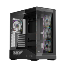 ქეისი 1STPLAYER GM7 Gaming Case, 4x120mm ARGB Fan, W/O PSU, Black (GM7-BK-3FN7R-1FN7)