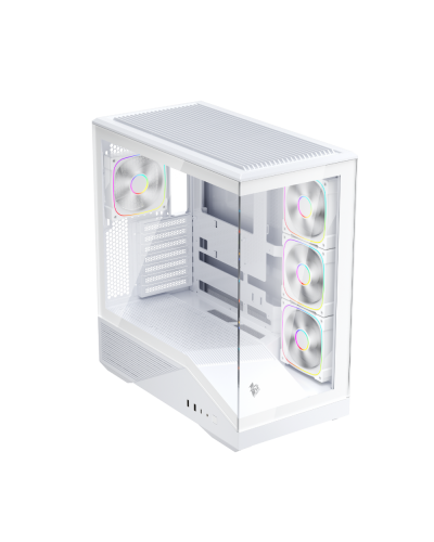 ქეისი 1STPLAYER GM7 Gaming Case, 4x120mm ARGB Fan, W/O PSU, white (GM7-BK-3FN7R-1FN7)