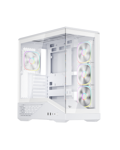 ქეისი 1STPLAYER GM7 Gaming Case, 4x120mm ARGB Fan, W/O PSU, white (GM7-BK-3FN7R-1FN7)