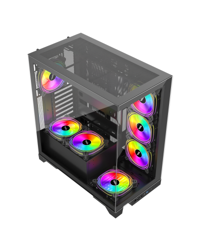 ქეისი 1st Player Mi8 ATX Case included 4xFC7 ARGB Case fan (Mi8-BK-3FC7R-1FC7)
