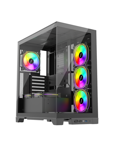 ქეისი 1st Player Mi8 ATX Case included 4xFC7 ARGB Case fan (Mi8-BK-3FC7R-1FC7)