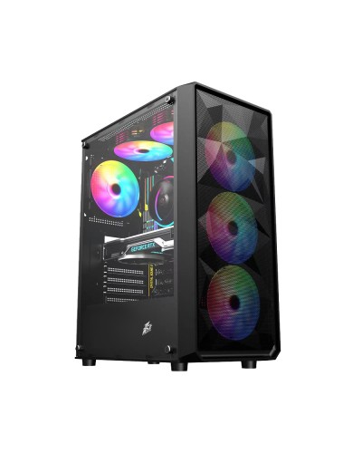 ქეისი  1ST PLAYER FD3 (ATX) BLACK +4 Unit F1 Fan