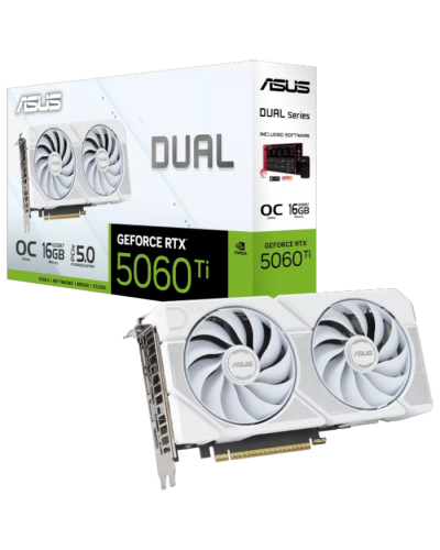 ვიდეო ბარათი ASUS Dual GeForce RTX™ 5060 Ti 16GB GDDR7 OC Edition, HDMI WHITE