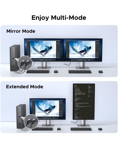 ადაპტერი - UGREEN DP130, 2Pcs, 4K DisplayPort to HDMI, Grey