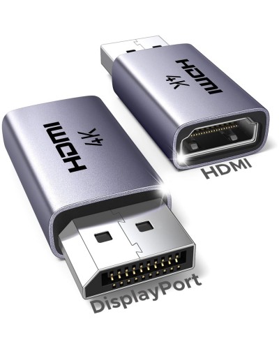 ადაპტერი - UGREEN DP130, 2Pcs, 4K DisplayPort to HDMI, Grey