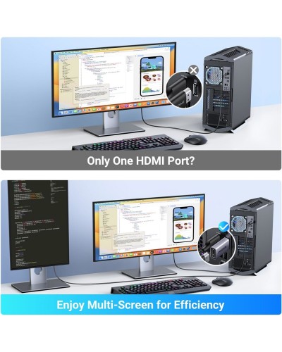 ადაპტერი - UGREEN DP130, 2Pcs, 4K DisplayPort to HDMI, Grey