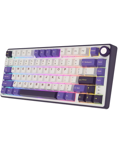 კლავიატურა - Royal Kludge RK R75 -  RGB / მექანიკური / Brown switch / Type-C wired / Blackberry