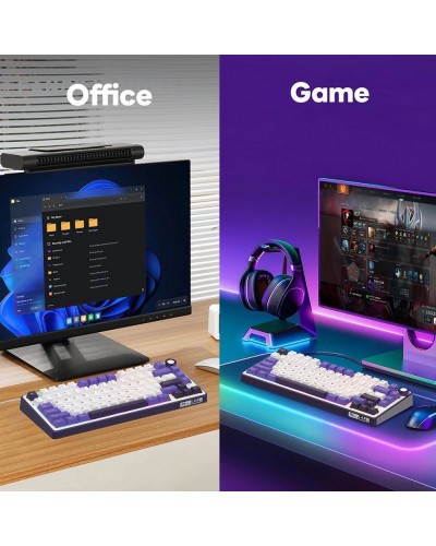 კლავიატურა - Royal Kludge RK R75 -  RGB / მექანიკური / Brown switch / Type-C wired / Blackberry