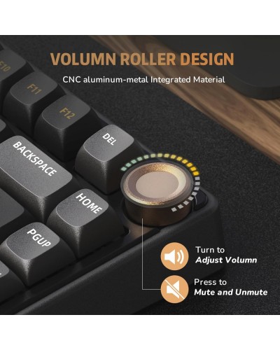 კლავიატურა - Royal Kludge RK R75 -  RGB / მექანიკური / Brown switch / Type-C wired / Phantom