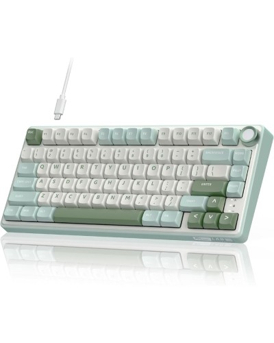 კლავიატურა - Royal Kludge RK R75 -  RGB / მექანიკური / K silver switch / Type-C wired / Sky Cyan