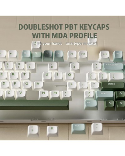 კლავიატურა - Royal Kludge RK R75 -  RGB / მექანიკური / K silver switch / Type-C wired / Sky Cyan