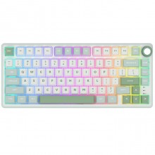 კლავიატურა - Royal Kludge RK R75 -  RGB / მექანიკური / K silver switch / Type-C wired / Sky Cyan
