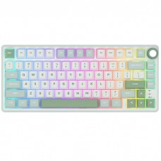 კლავიატურა - Royal Kludge RK R75 -  RGB / მექანიკური / K silver switch / Type-C wired / Sky Cyan