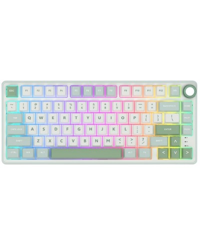 კლავიატურა - Royal Kludge RK R75 -  RGB / მექანიკური / K silver switch / Type-C wired / Sky Cyan
