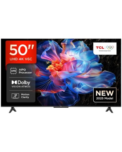 ტელევიზორი TCL 50V6C  - 50" inch (127cm) / Google TV / 4K / HDR10 / WiFi5 / BT5.2 Dolby Audio / 10W / 200X200