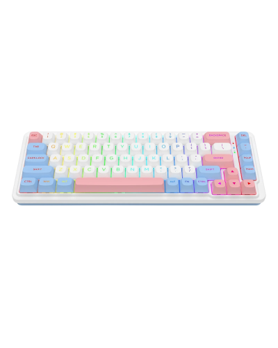 კლავიატურა  Redragon K709WBP NOVA Pro - RGB / მექანიკური / Custom Manbo L Linear Switch / Wireless / Wonder Pink & Blue