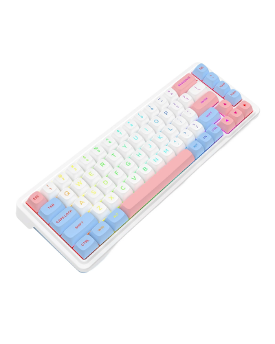 კლავიატურა  Redragon K709WBP NOVA Pro - RGB / მექანიკური / Custom Manbo L Linear Switch / Wireless / Wonder Pink & Blue
