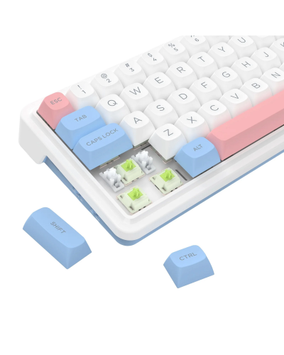 კლავიატურა  Redragon K709WBP NOVA Pro - RGB / მექანიკური / Custom Manbo L Linear Switch / Wireless / Wonder Pink & Blue