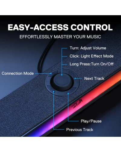 დინამიკი Redragon GS515 -  Dual Wireless Speaker Soundbar with Backlight