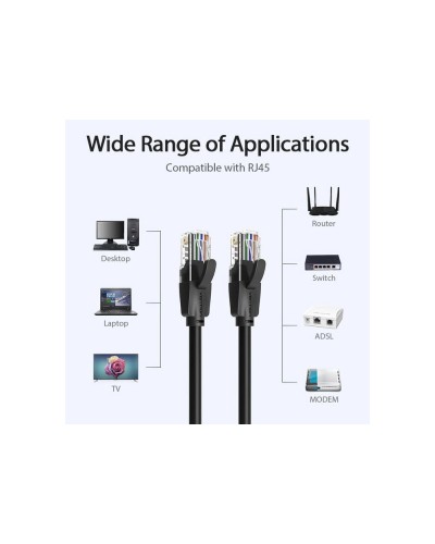 ქსელის კაბელი VENTION IBEBF Cat.6 UTP Patch Cable 1M Black